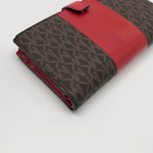 Michael Kors Logo Jet Set Crimson Double Zip Wristlet- NWT - Picture 9 of 13